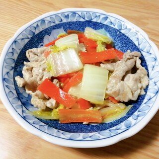 豚肉と白菜と人参の味噌炒め